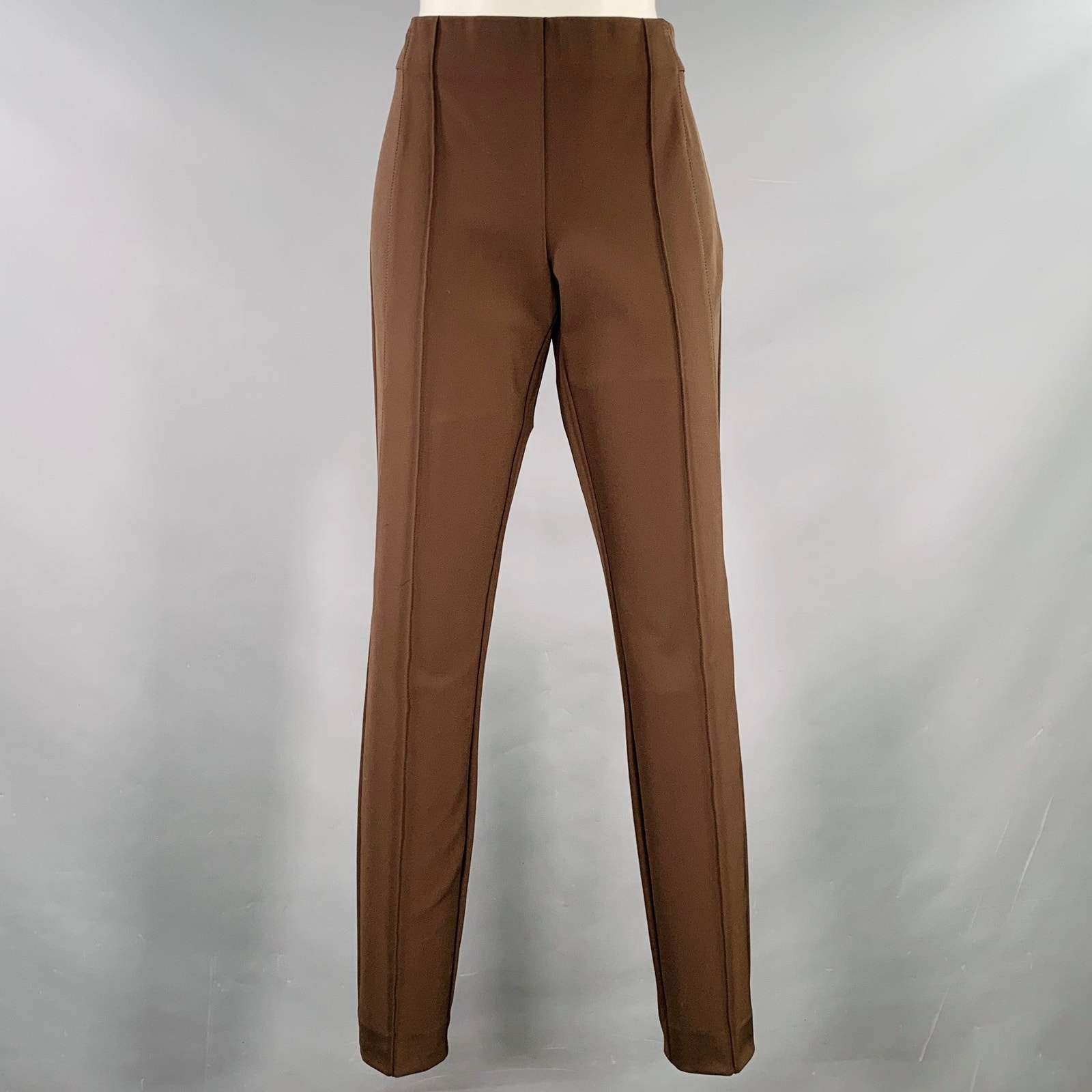 Lafayette 148 Size 4 Brown Polyamide Blend Side Zipper Dress Pants